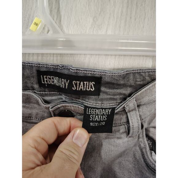 Legendary Status Women's Denim Jeans Size 20 Charcoal Boot cut Zig Zag Sides - Picture 8 of 12